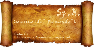 Szaniszló Manszvét névjegykártya